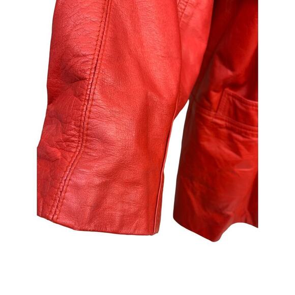 Vintage Toff's Red Leather Jacket SZ M/‎ 39 - Picture 5 of 13